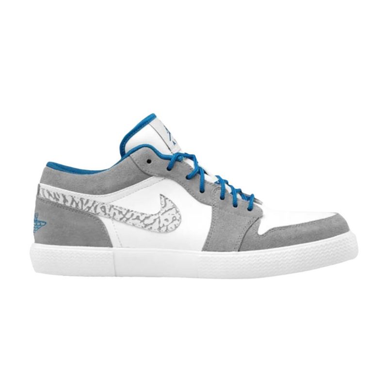Air Jordan Retro V.1 Hvid Blå Grå Sko Herre
