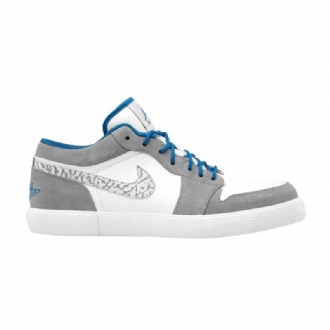 Air Jordan Retro V.1 Hvid Blå Grå Sko Herre