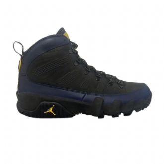 Air Jordan 9 Retro Boot Pe Sort Marineblå Gul Sko Herre