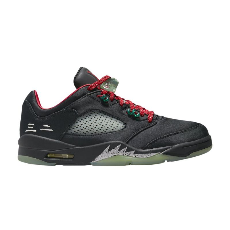 Air Jordan 5 Clot Retro Low Sort Grøn Rød Sølv Sko Herre