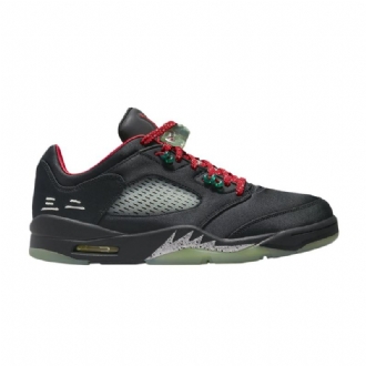 Air Jordan 5 Clot Retro Low Sort Grøn Rød Sølv Sko Herre