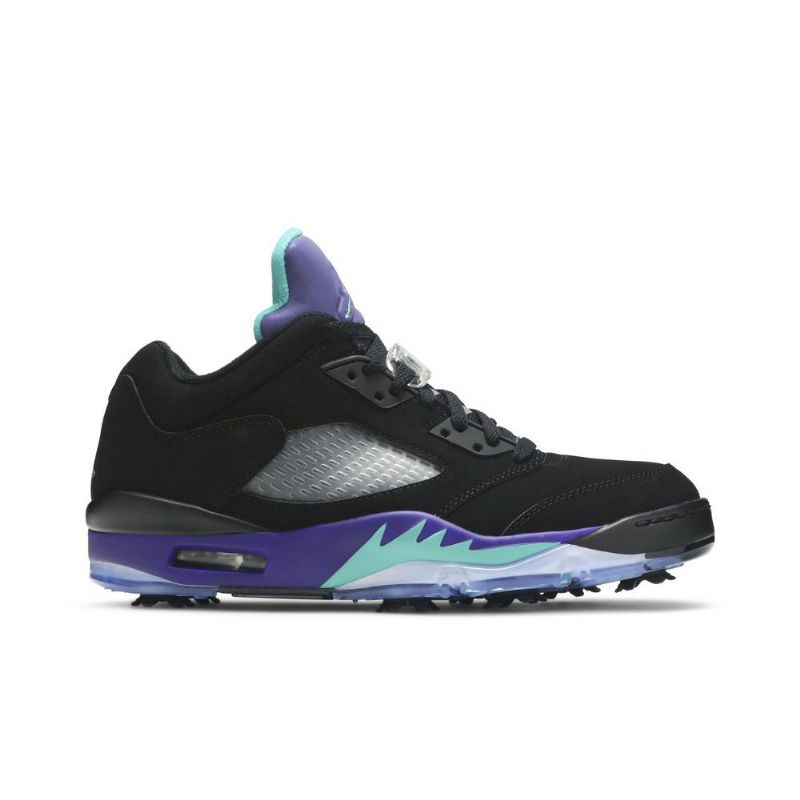 Air Jordan 5 Low Golf Sort Lilla Grøn Sølv Sko Herre