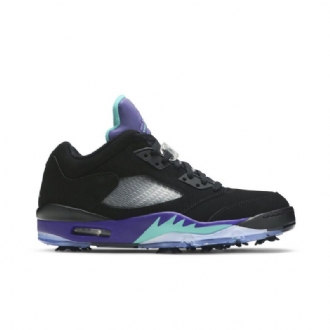 Air Jordan 5 Low Golf Sort Lilla Grøn Sølv Sko Herre