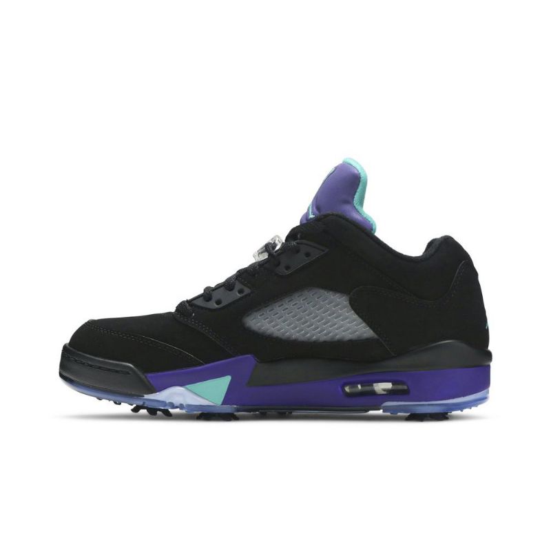Air Jordan 5 Low Golf Sort Lilla Grøn Sølv Sko Herre