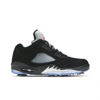Air Jordan 5 Low Golf Sort Sølv Rød Sko Herre