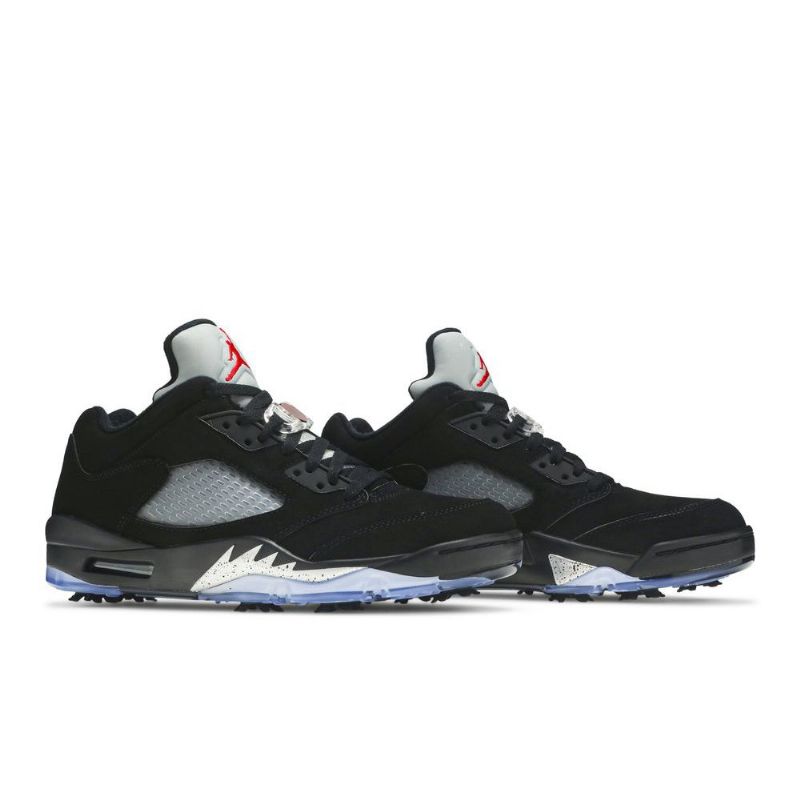 Air Jordan 5 Low Golf Sort Sølv Rød Sko Herre