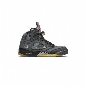 Air Jordan 5 Off-hvid Retro Sp Sort Sølv Rød Guld Sko Herre