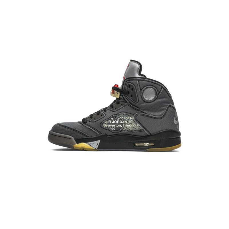 Air Jordan 5 Off-hvid Retro Sp Sort Sølv Rød Guld Sko Herre