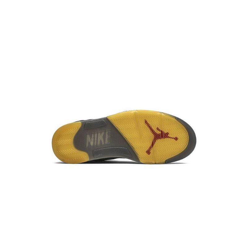 Air Jordan 5 Off-hvid Retro Sp Sort Sølv Rød Guld Sko Herre