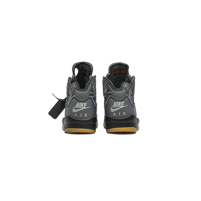 Air Jordan 5 Off-hvid Retro Sp Sort Sølv Rød Guld Sko Herre