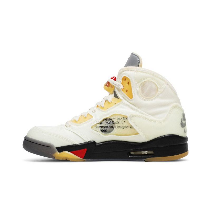 Air Jordan 5 Off-hvid Sp Hvid Gul Sølv Sko Herre