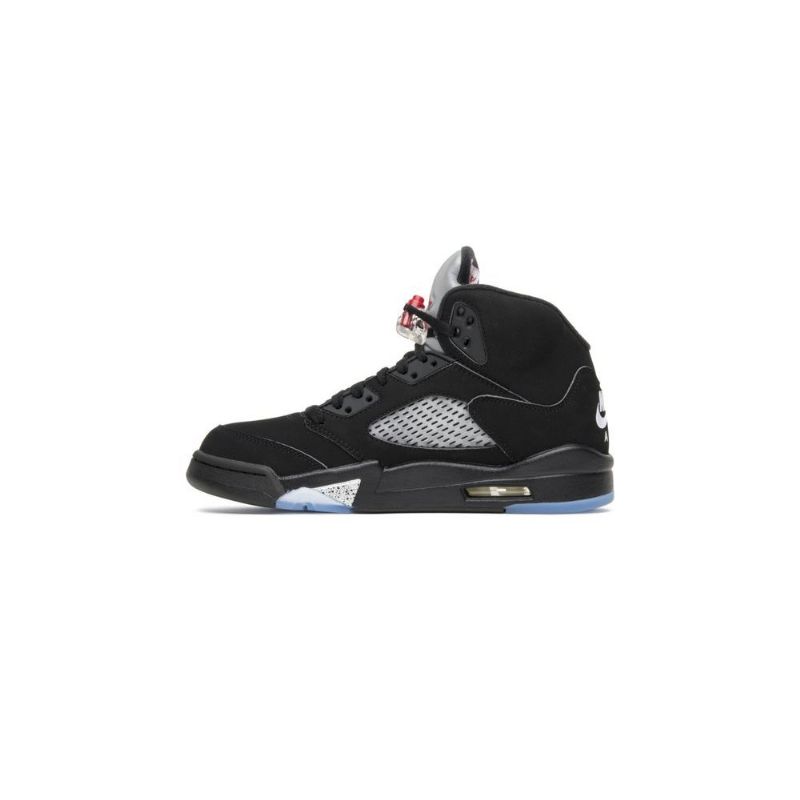 Air Jordan 5 Og Sort Sølv Rød Sko Herre