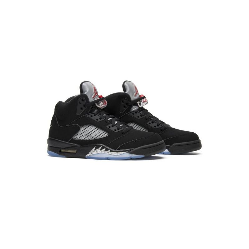 Air Jordan 5 Og Sort Sølv Rød Sko Herre