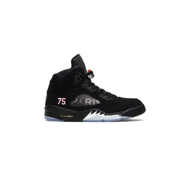 Air Jordan 5 Paris Saint-germain Retro Sort Rød Hvid Sko Herre