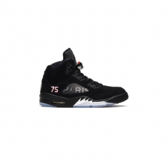 Air Jordan 5 Paris Saint-germain Retro Sort Rød Hvid Sko Herre