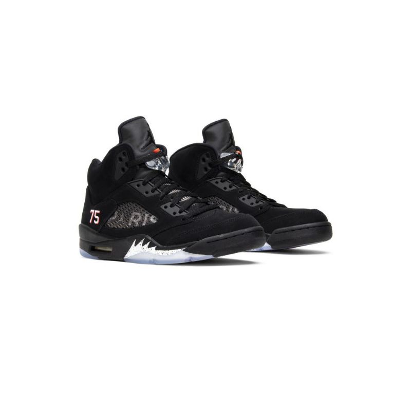 Air Jordan 5 Paris Saint-germain Retro Sort Rød Hvid Sko Herre