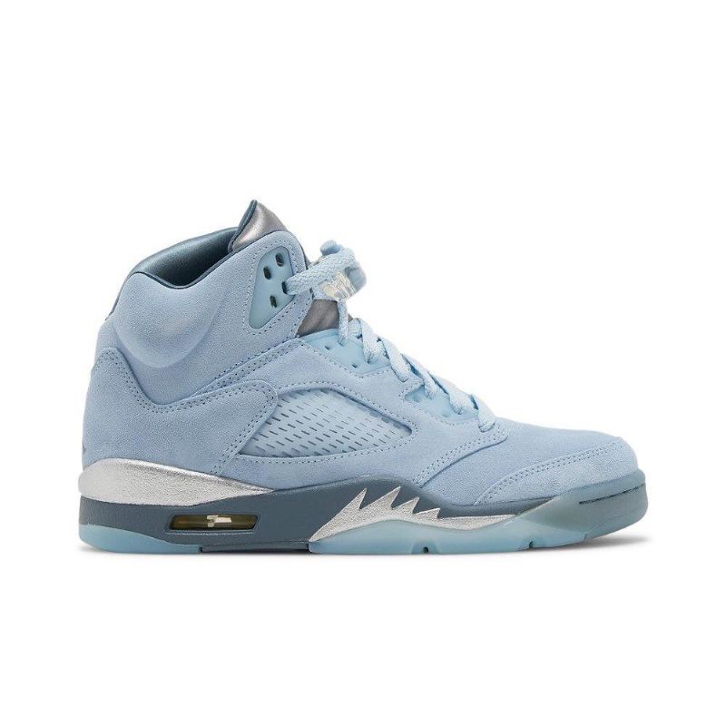 Air Jordan 5 Retro Blå Sølv Hvid Sko Dame