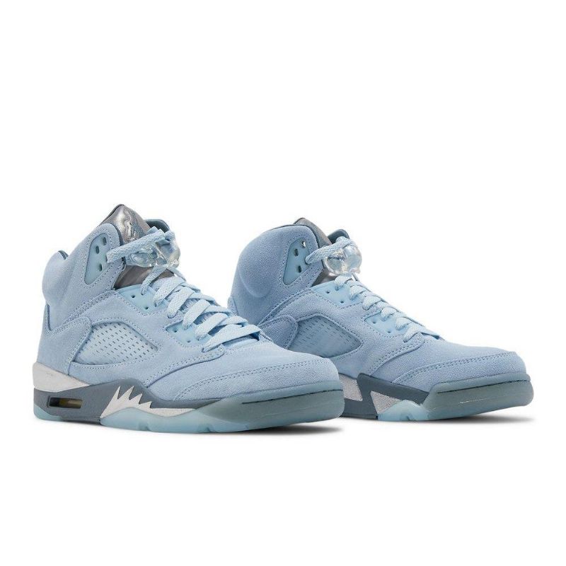 Air Jordan 5 Retro Blå Sølv Hvid Sko Dame