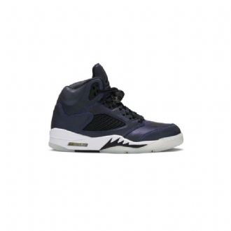 Air Jordan 5 Retro Grå Sort Marineblå Sko Dame