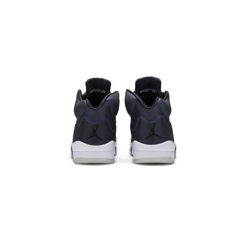 Air Jordan 5 Retro Grå Sort Marineblå Sko Dame