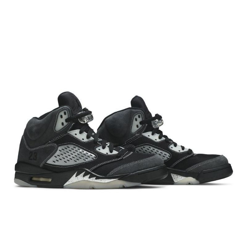 Air Jordan 5 Retro Grå Sort Sko Herre