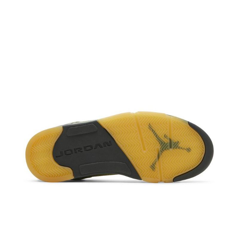 Air Jordan 5 Retro Grøn Gul Sko Herre