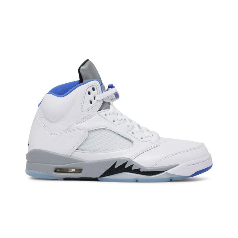 Air Jordan 5 Retro Hvid Grå Blå Sko Herre