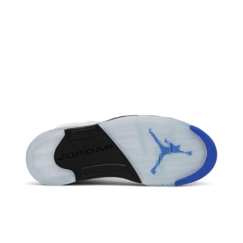 Air Jordan 5 Retro Hvid Grå Blå Sko Herre
