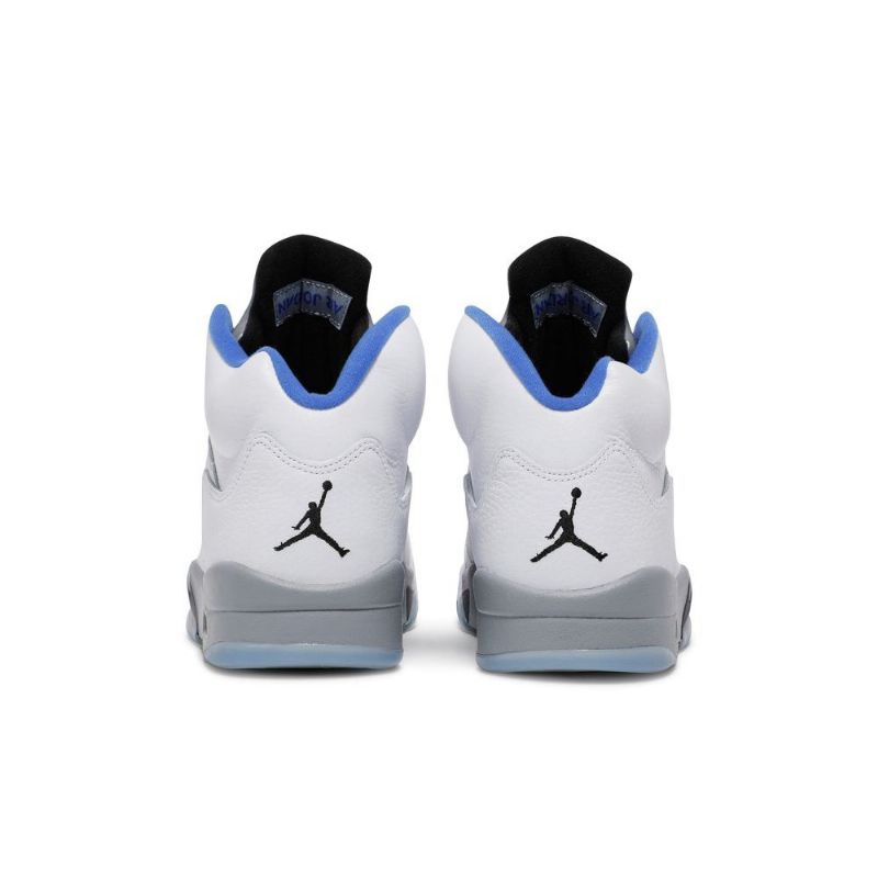 Air Jordan 5 Retro Hvid Grå Blå Sko Herre
