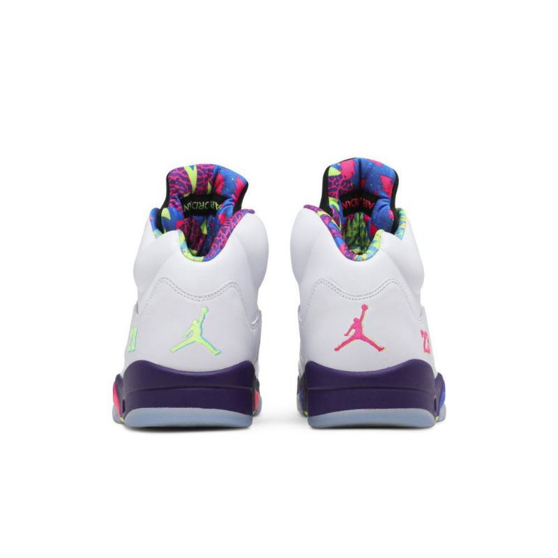Air Jordan 5 Retro Hvid Lilla Sort Sko Herre