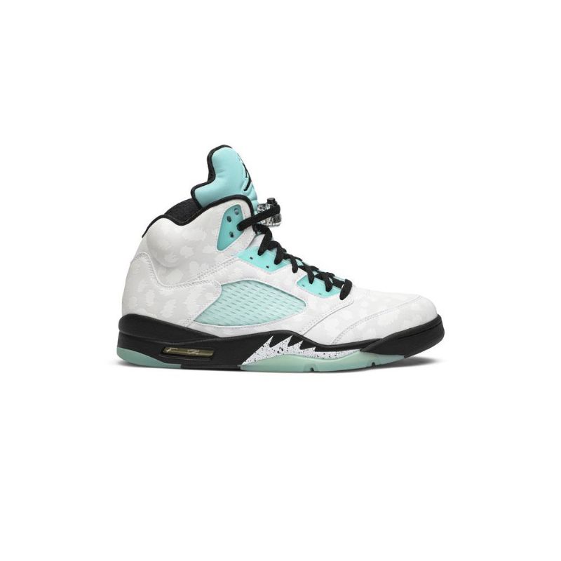 Air Jordan 5 Retro Hvid Sort Grøn Sko Herre