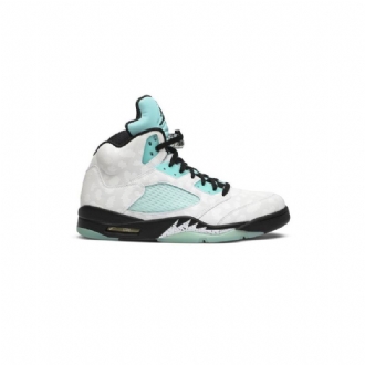 Air Jordan 5 Retro Hvid Sort Grøn Sko Herre