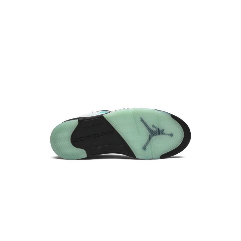 Air Jordan 5 Retro Hvid Sort Grøn Sko Herre