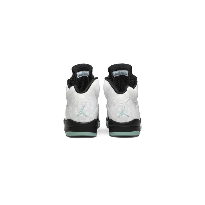 Air Jordan 5 Retro Hvid Sort Grøn Sko Herre