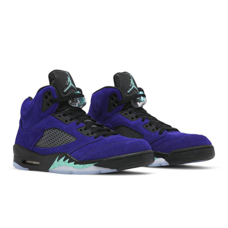 Air Jordan 5 Retro Lilla Sort Turkis Sko Herre