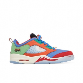 Air Jordan 5 Retro Low Blå Orange Rød Grøn Sko Herre