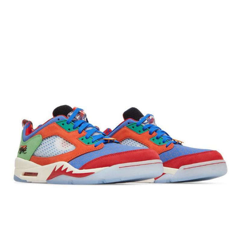Air Jordan 5 Retro Low Blå Orange Rød Grøn Sko Herre