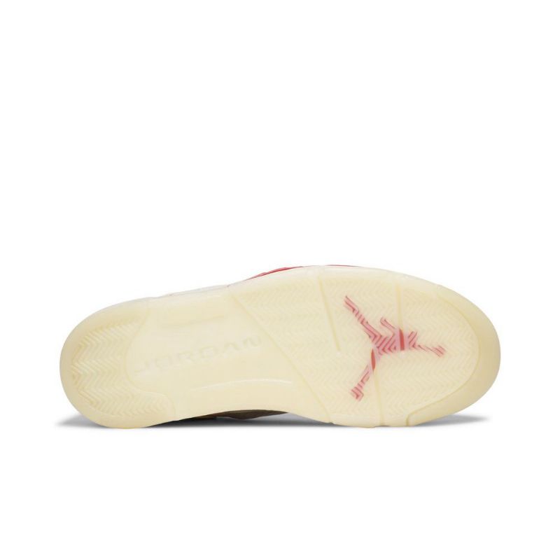Air Jordan 5 Retro Low Hvid Rød Sort Sko Herre