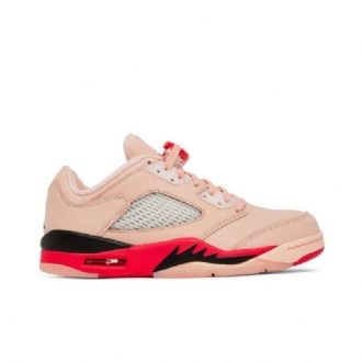 Air Jordan 5 Retro Low Lyserød Rød Sort Sko Dame