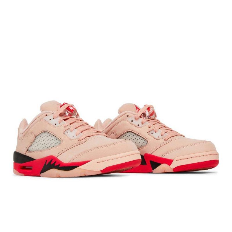 Air Jordan 5 Retro Low Lyserød Rød Sort Sko Dame