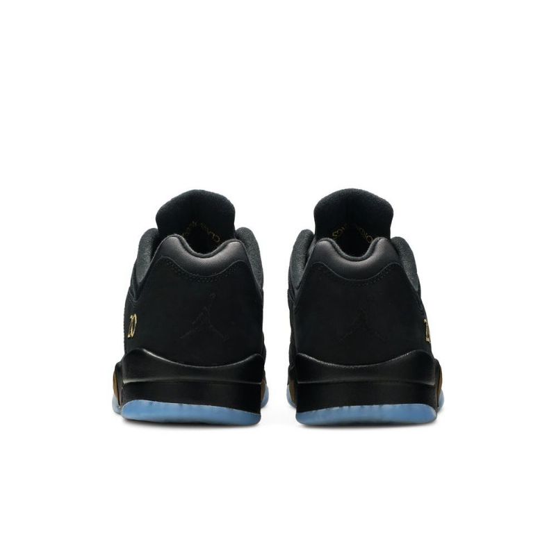 Air Jordan 5 Retro Low Wings Sort Guld Sko Herre