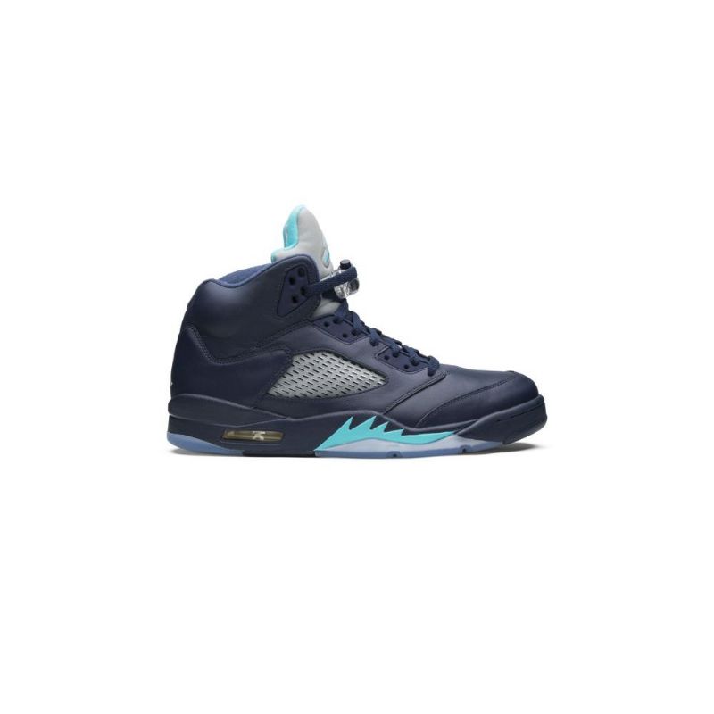Air Jordan 5 Retro Marineblå Turkis Grå Sko Herre