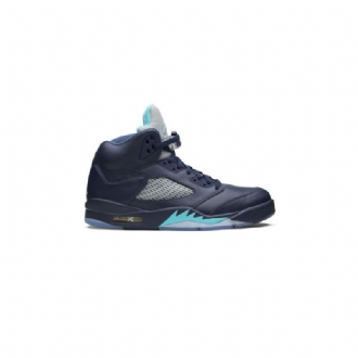 Air Jordan 5 Retro Marineblå Turkis Grå Sko Herre