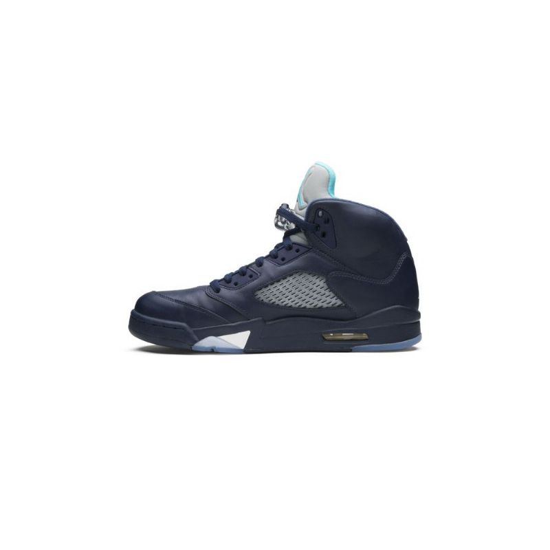 Air Jordan 5 Retro Marineblå Turkis Grå Sko Herre