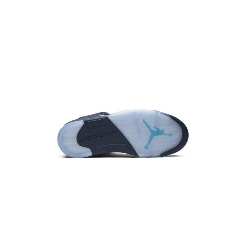 Air Jordan 5 Retro Marineblå Turkis Grå Sko Herre