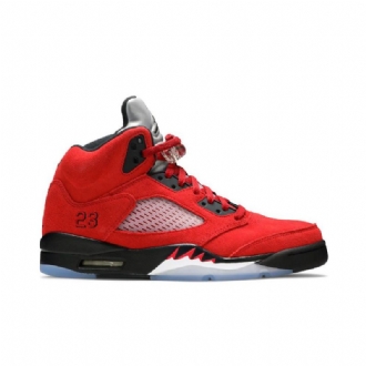 Air Jordan 5 Retro Rød Sort Sølv Sko Herre