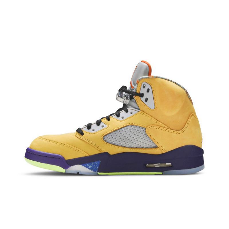 Air Jordan 5 Retro Se Gul Rød Grå Lilla Sko Herre