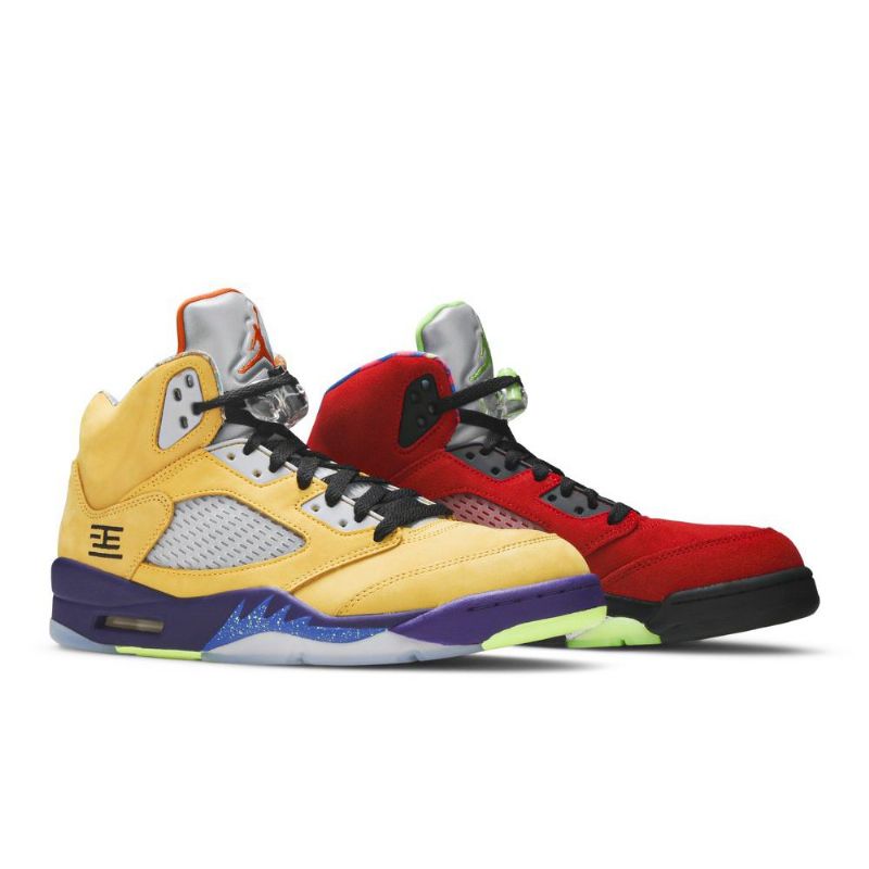 Air Jordan 5 Retro Se Gul Rød Grå Lilla Sko Herre
