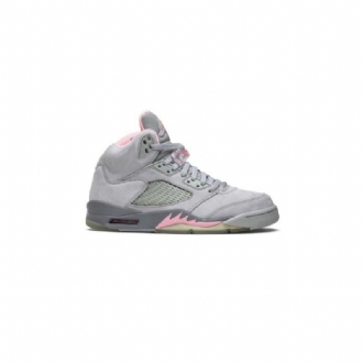 Air Jordan 5 Retro Sølv Lyserød Grå Sko Dame