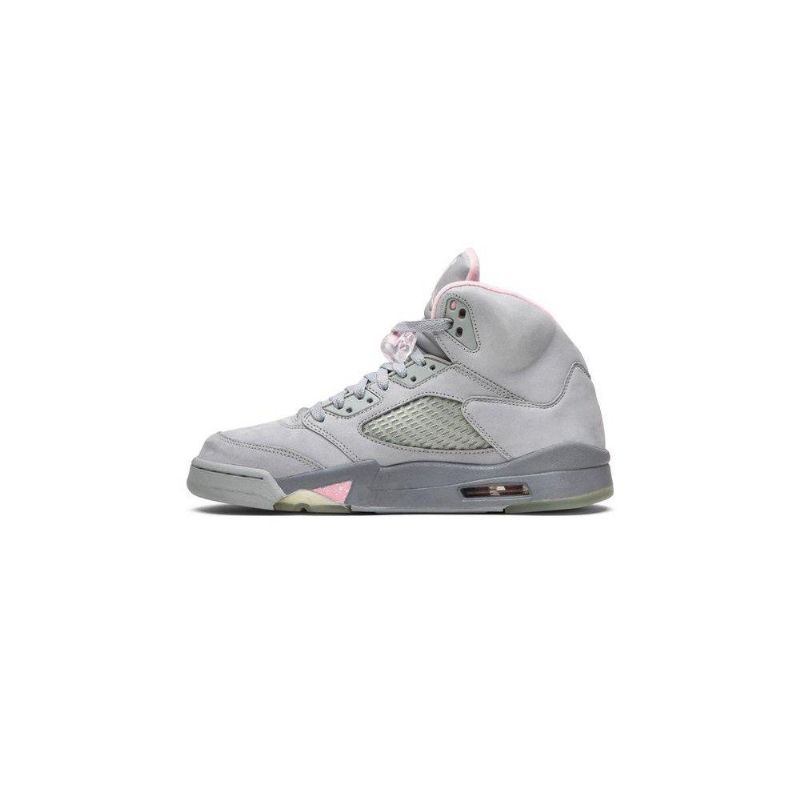 Air Jordan 5 Retro Sølv Lyserød Grå Sko Dame